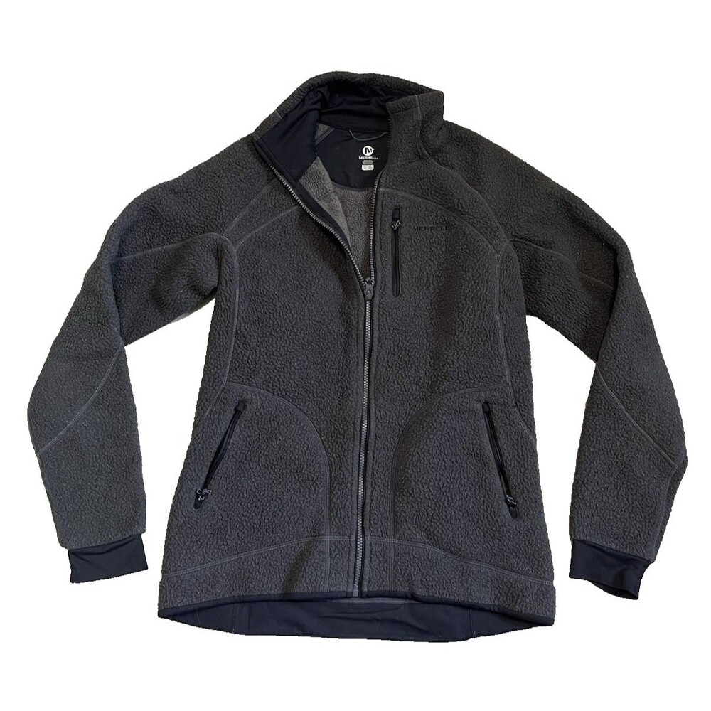 Merrell Continuum Women S Gray Fleece Full Zip Jacket Warm Hiking Outdoor Active